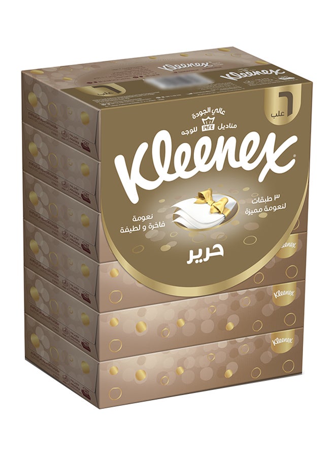 Kleenex - 3 Ply Silk Facial Tissue For Gentle Care 6 Boxes White 50 Sheets - Image 1