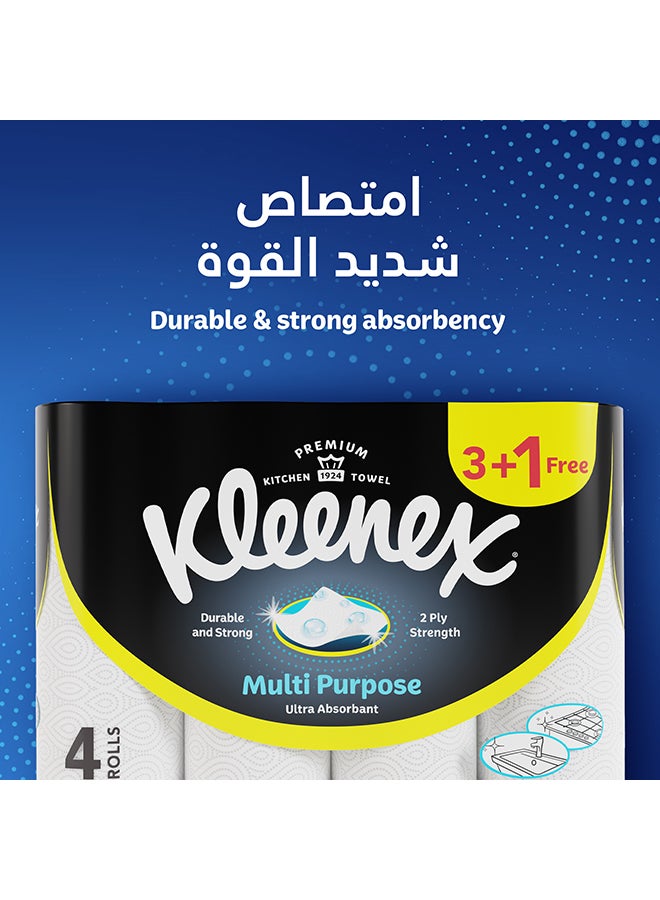 Kleenex Viva Multi-Purpose Ultra Absorbent Paper Towel Rolls, Pack of 10+2 Free White - Image 2