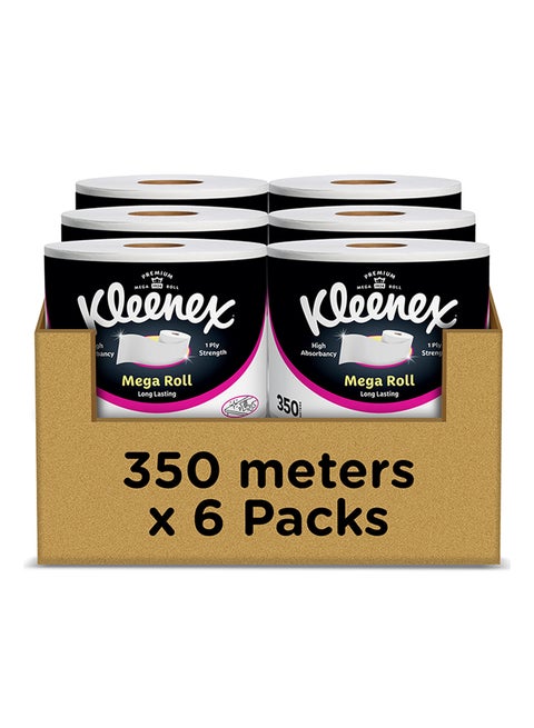 Multipurpose Mega Kitchen Paper Towel Tissue 6 Roll White 350.0meter