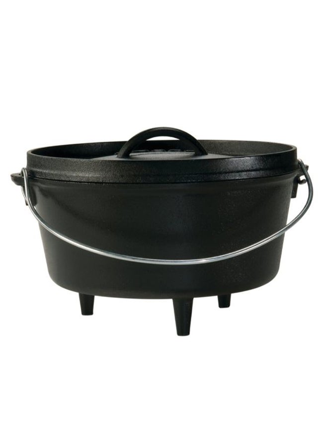 قدر الطهي الهولندي العميق المناسب للتخييم بسعة جالون وربع أسود/فضي 5 Quartبوصة - Image 1