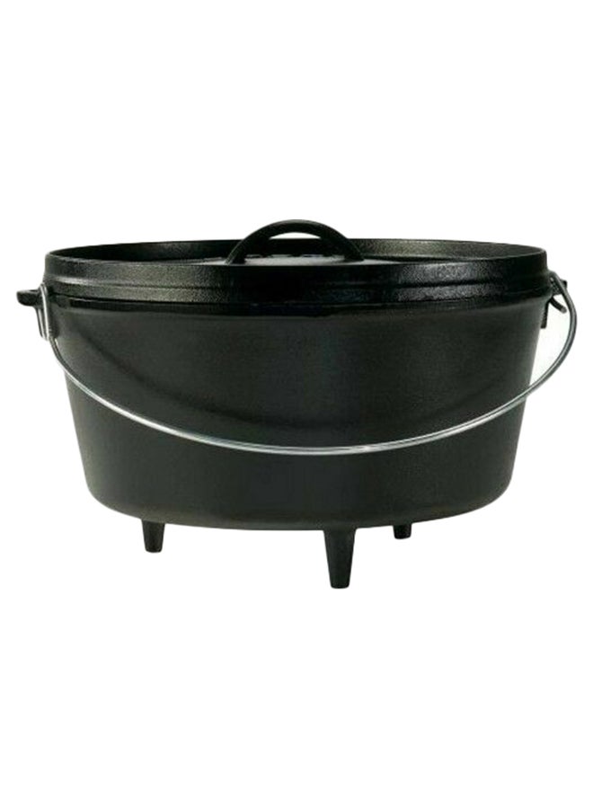فرن هولندي عميق ومناسب للتخييم وبعمق 10 كوارت أسود/فضي 14بوصة - Image 1