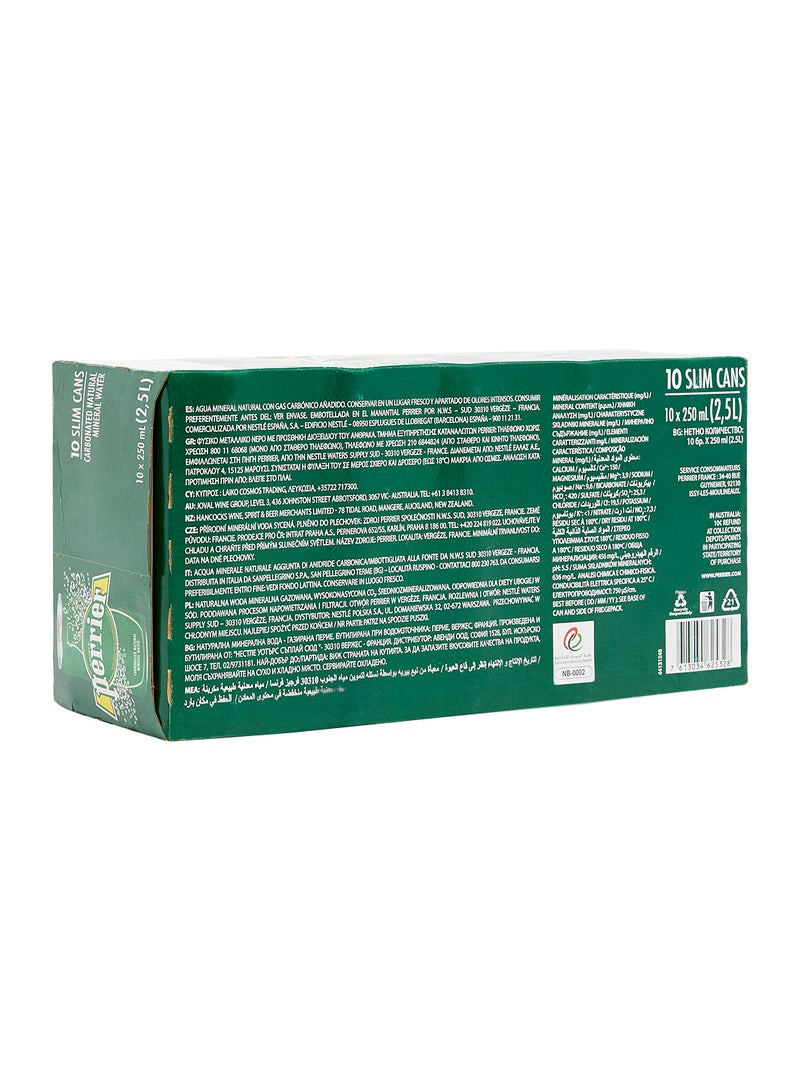 Perrier Sparkling Mineral Water Slim Can 250ml Pack of 10 - Image 3