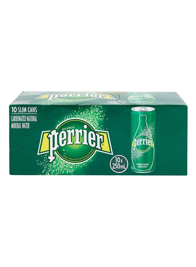 Perrier Sparkling Mineral Water Slim Can 250ml Pack of 10 - Image 1