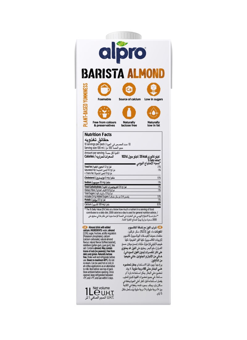 Alpro Barista Almond Drink 1Liters - Image 2