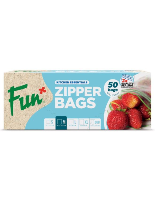 Fun Sandwich Zipper Bags 18.3x23.5cm Pack of 50 Clear  - Image 1