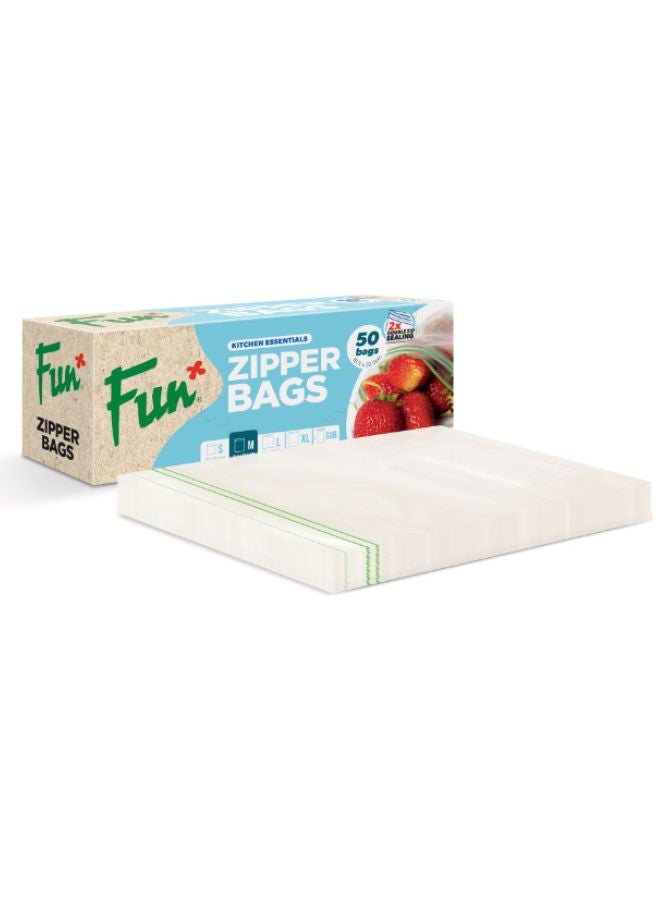 Fun Sandwich Zipper Bags 18.3x23.5cm Pack of 50 Clear  - Image 3