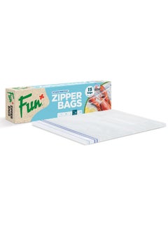 Fun Zipper Freezer Bags 30x40cm Pack of 15 Clear  - Image 3