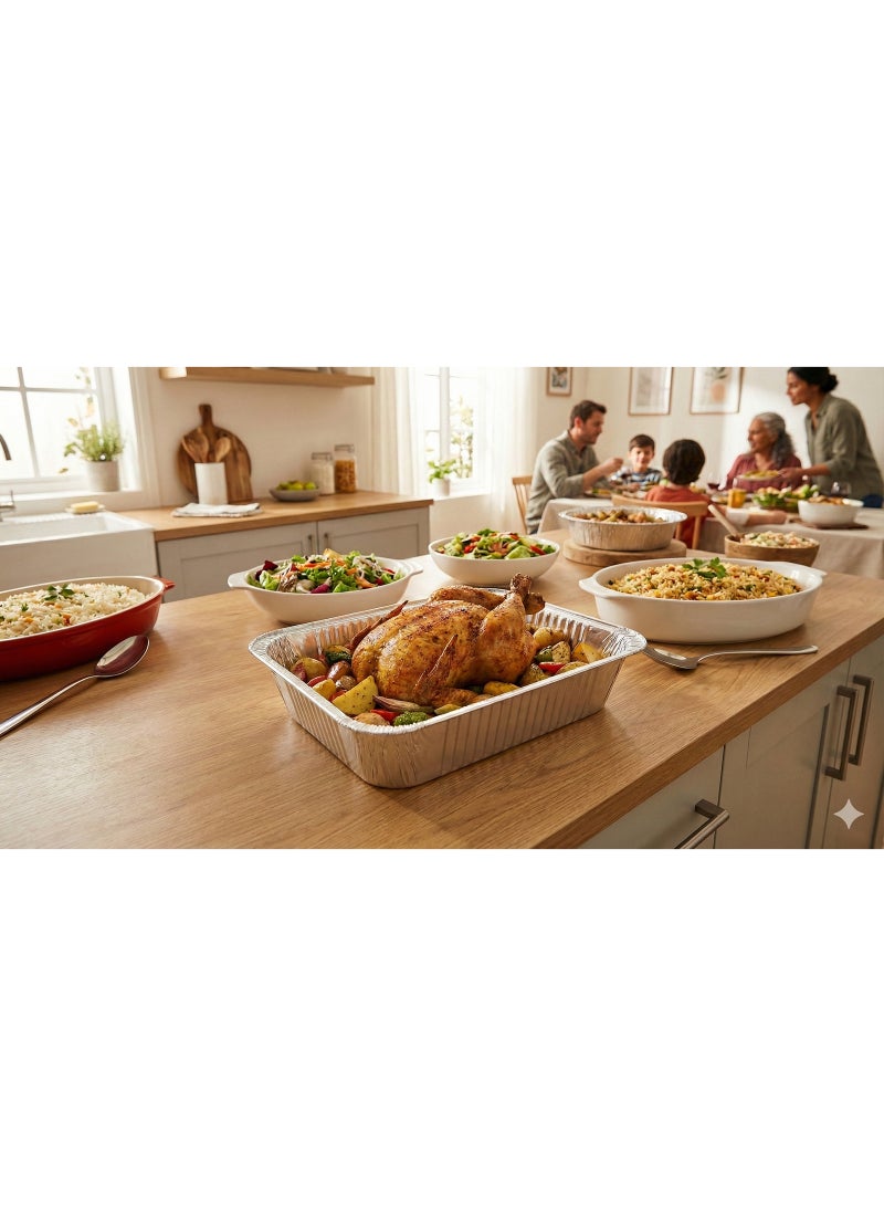 فن عبوات ألومنيوم أساسية للطعام عبوة من 10 قطع فضي 2400ملليلتر - Image 2