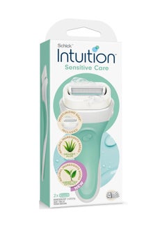 Intuitionâ®, Sensitive Careâ®, Organic Aloe, 1 Razor, 2 Cartridges Green 10grams