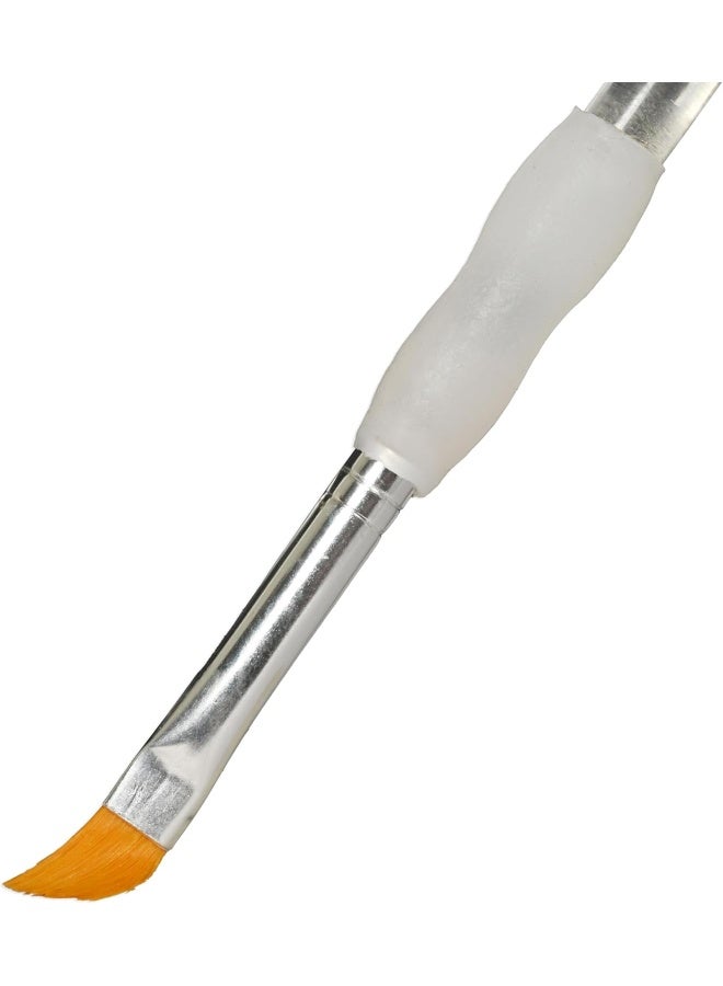 Artmate 4-Piece Flat Brush Set with Rubber Soft Grip - Sizes 2, 4, 6, 8 Orange - Image 3