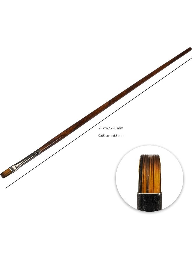 ARTMATE Artist Brushes Set of 12 Flat Tip Brushes with Long Wooden Handle, Size 4 Brown - Image 4
