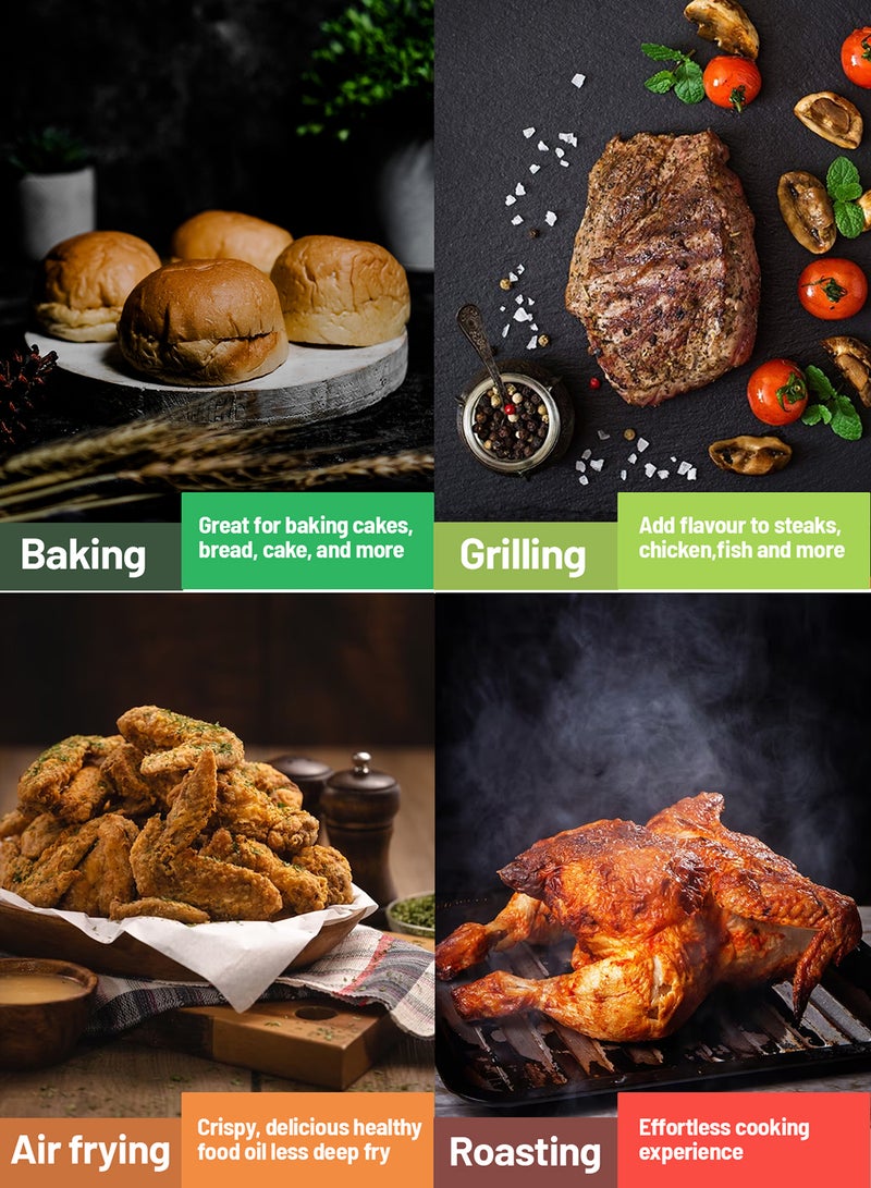 GEEPAS - Digital Air Fryer | 3.5 L Capacity with a Rack| Equipped with VORTX Air Frying Technology, Oil Free Cooking| Digital Display with Touch Screen, 10 Preset Cooking Modes, 1-60 Minutes Timer| Ideal for making Fries, Steak, Chicken, Cake, Meat, Bread| 2 Years Warranty 3.5 L 1400 W GAF37512N Black - Image 1
