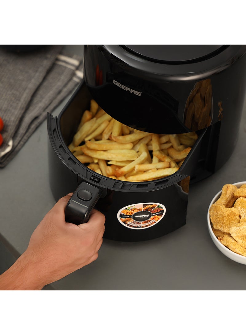 Digital Air Fryer- GAF37512T/ 4.0 L Pot, with Vortex Air Frying Technology/ Multiple Function, 1-60 Min Timer, Temperature 80-200 Degree Celsius/ Touch Screen Control, 8 Preset Programs, Ideal for Fries, Steak, Chicken, Cake, Meat, Bread, etc./ 2 Years Warranty 4 L 1500 W GAF37512T Black