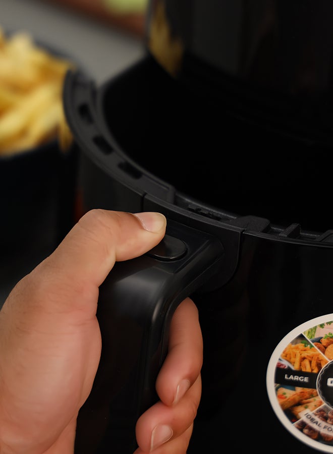 جيباس مقلاة هوائية رقمية بسعة 3.5 لتر، السعة الكلية 2.6 لتر وسلة غير قابلة للالتصاق | وهيكل بملمسٍ بارد | شاشة LED مع شاشة لمس 4 L 1500 W GAF37512T أسود - Image 4