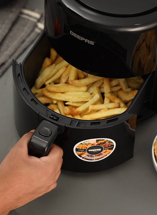 جيباس مقلاة هوائية رقمية بسعة 3.5 لتر، السعة الكلية 2.6 لتر وسلة غير قابلة للالتصاق | وهيكل بملمسٍ بارد | شاشة LED مع شاشة لمس 4 L 1500 W GAF37512T أسود - Image 5
