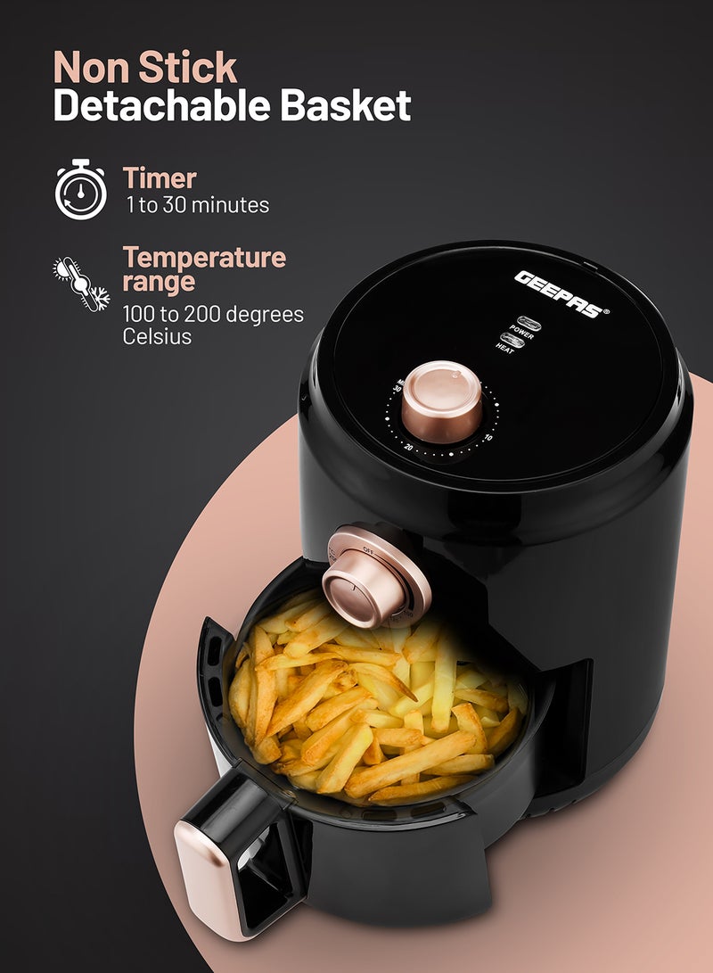 Air Fryer With Vortx Air Frying Technology| Oil Free Cooking, Adjustable Timer And Temperature 1-30 Minutes Timer| Ideal For Making Fries Steak  Chicken Cake Meat Bread 1.8 L 1100 W GAF37516 Black - pnsku/N31867147A/45/_/1722515952/9b6c1ff1-7ee2-4d65-b7c9-8d79f721d059