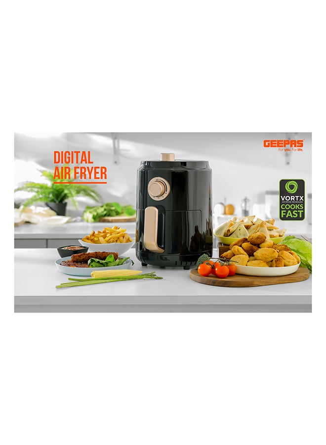 Air Fryer With Vortx Air Frying Technology| Oil Free Cooking, Adjustable Timer And Temperature 1-30 Minutes Timer| Ideal For Making Fries Steak  Chicken Cake Meat Bread 1.8 L 1100 W GAF37516 Black - pnsku/N31867147A/45/_/1722515953/327f5f54-cd4a-4e4d-87db-5ff28319322d