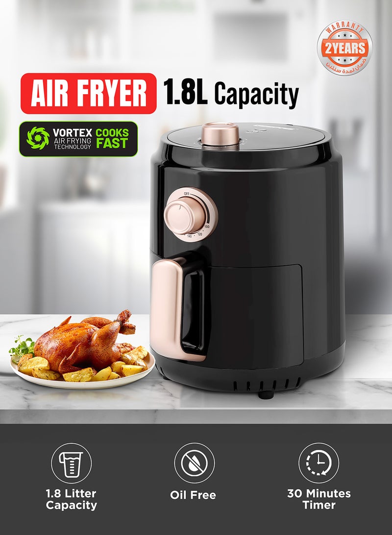 Air Fryer With Vortx Air Frying Technology| Oil Free Cooking, Adjustable Timer And Temperature 1-30 Minutes Timer| Ideal For Making Fries Steak  Chicken Cake Meat Bread 1.8 L 1100 W GAF37516 Black - pnsku/N31867147A/45/_/1722515954/faa38ccf-3689-4389-8a98-0b654780e069