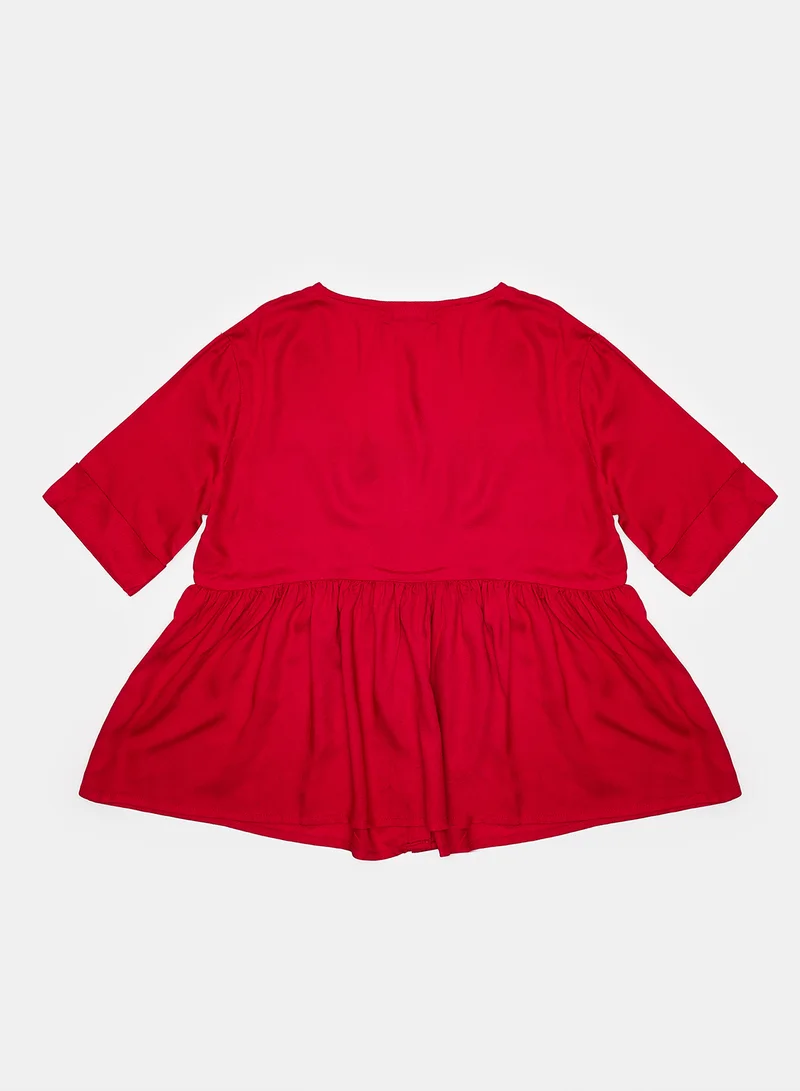 High Streets Solid Design Casual Wear Blouse