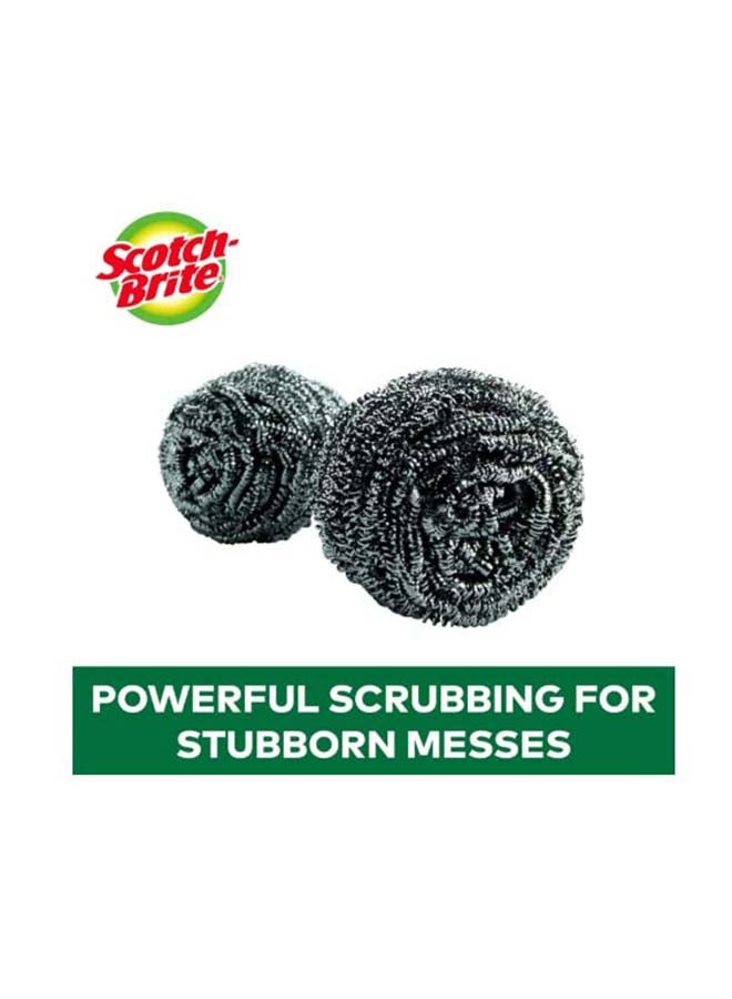 Scotch Brite Stainless Steel Spiral Sponge Pack of 3 Silver - Image 4