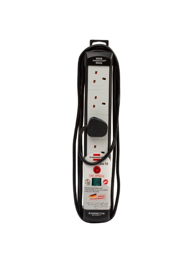 Generic 4-Way Premium Line Extension Cord Black and Grey 3 m 1960143724 BLACK BOARD GREY SLOTS 3meter  - Image 3