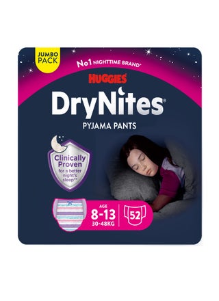 DryNites Pyjama Pants, 8-13 years, Bed Wetting Diaper, Girls, 30-48 kg, 4 x Jumbo Packs, 52 Pants - pnsku/N31923492A/45/_/1747088677/1a03af8f-89b4-4eb2-982f-54c0b266e7e4