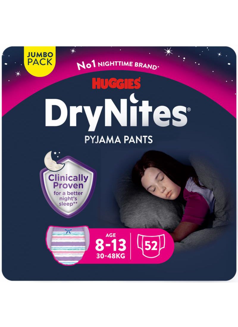 HUGGIES DryNites Bed Wetting Pants, 8-13 years, Girls, 27-57 kg, Jumbo Pack, 52 Pants - Image 5