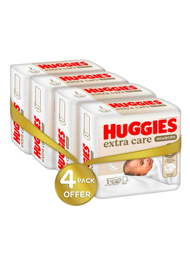 هجيز حفاضات نيو بورن، مقاس 1، عبوة قابلة للحمل، وزن يصل إلى 5 كجم، 84 حفاضة - Image 1