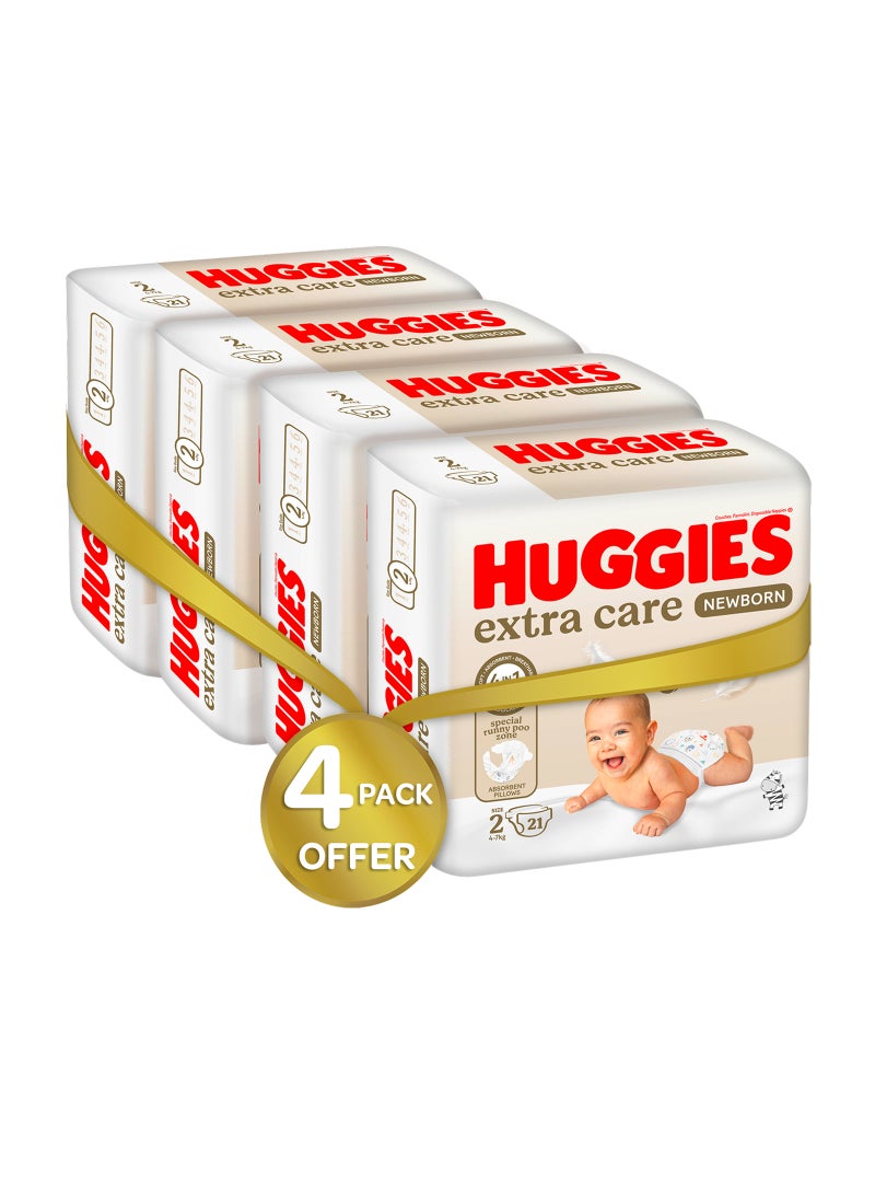 هجيز حفاضات حديثي الولادة مقاس 2، عبوة قابلة للحمل، لوزن 4-6 كجم، 84 حفاضة - Image 1