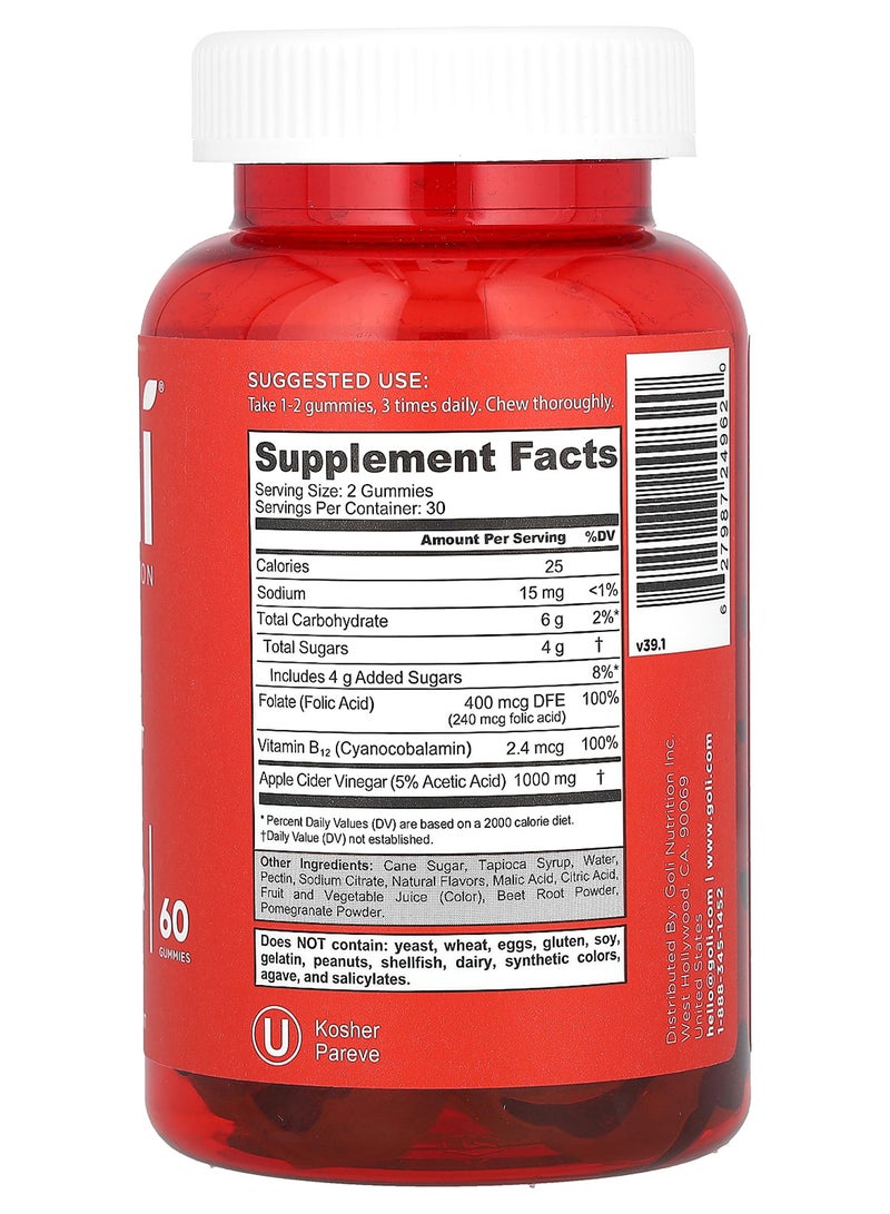 Goli - Apple Cider Vinegar 60 Gummies - Image 1
