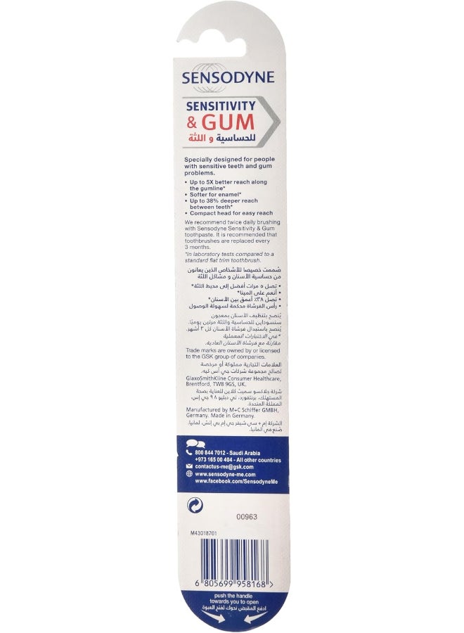 Sensodyne - Toothbrush For Sensitive Teeth Sensitivity And Gum Brush W
ith Medium Bristles Multicolour Multicolour - Image 1