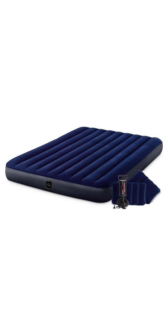 INTEX Queen Classic Downy Air Mattress 1.52Mx 2.03M X 25Cm Plastic Blue - Image 1
