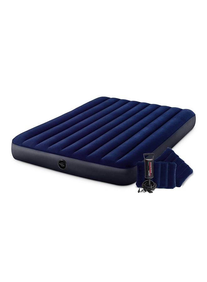 INTEX Queen Classic Downy Air Mattress 1.52Mx 2.03M X 25Cm Plastic Blue - Image 1