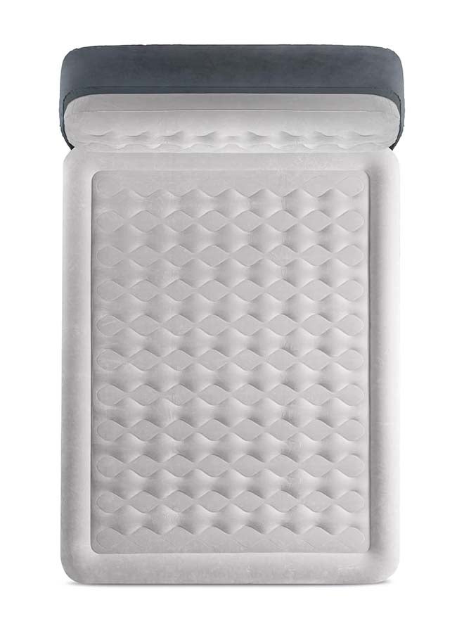 INTEX - Inflatable Deluxe Queen Dura-Beam Series Headboard Airbed, Grey/White, 64448GB Grey - Image 1