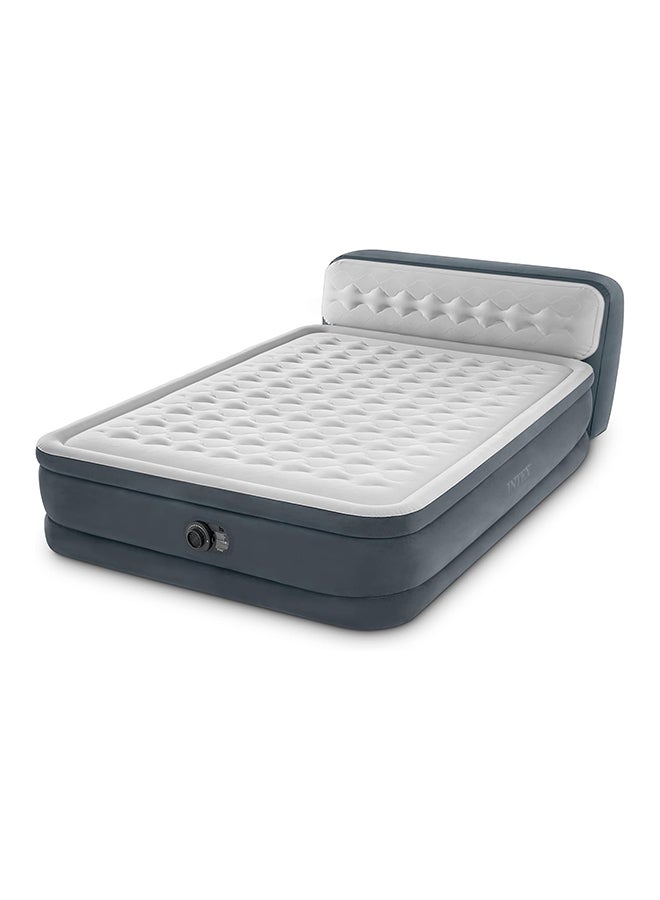 INTEX - Inflatable Deluxe Queen Dura-Beam Series Headboard Airbed, Grey/White, 64448GB Grey - Image 1