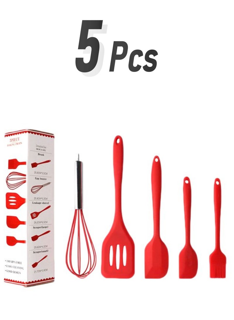 5-Piece Cooking Utensil Set Red - Image 1