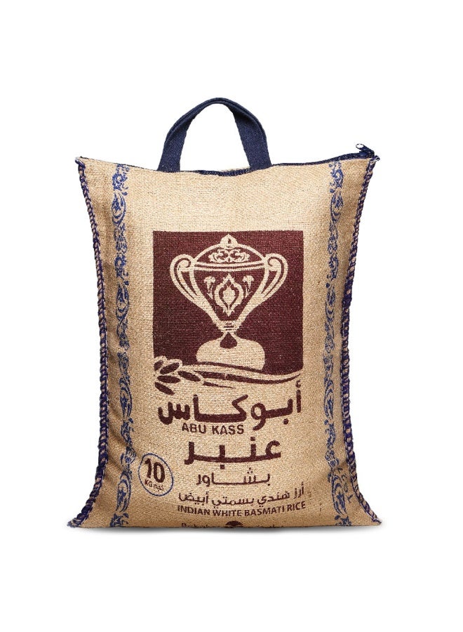 Abu Kass Amber Bashawer Indian White Basmati Rice, 10Kg 