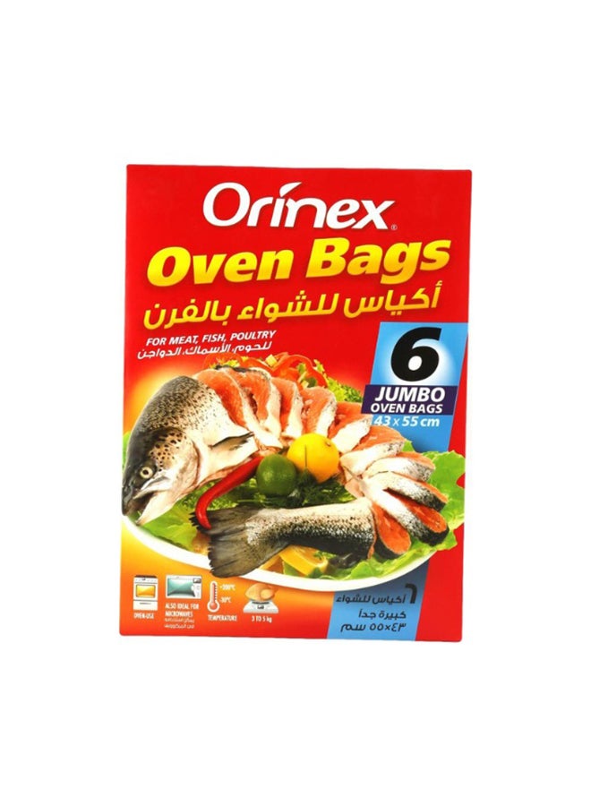 Orinex 6-Piece Jumbo Oven Bag Set Clear 43x55cm  - Image 2