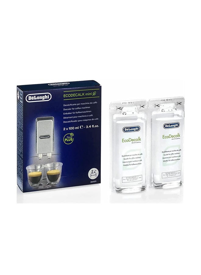 De'Longhi 2-Piece EcoDecalk Descaler Set For Coffee Machine White 2 x 100ml - Image 1