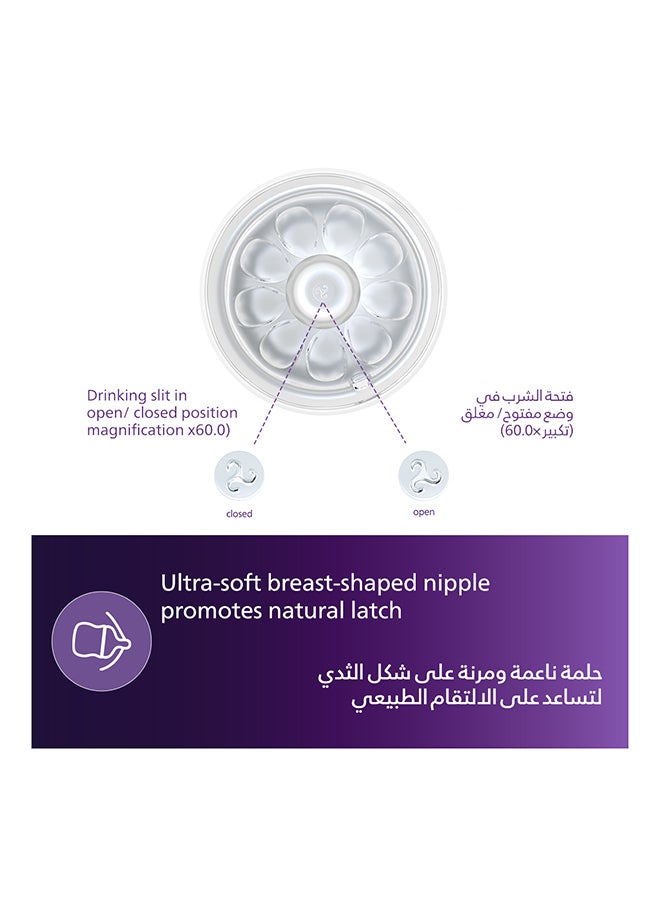 زجاجة رضاعة ذات شكل طبيعي مريح ومضادة للمغص منذ الولادة (0 أشهر فما فوق)، شفافة - 125 مل - Image 5