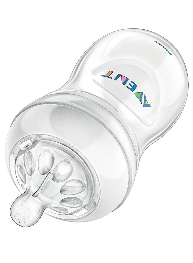 Philips Avent زجاجة رضاعة بتصميم صمام مزدوج مبتكر بالعرض الطبيعي مع شكل فريد 260 مل شفاف طراز SCF033/17
