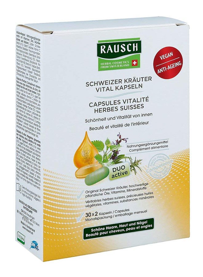 Rausch Swiss Herbal Vital Capsules for Beautiful Hair , Skin and Nails - 60 Capsules - Image 2