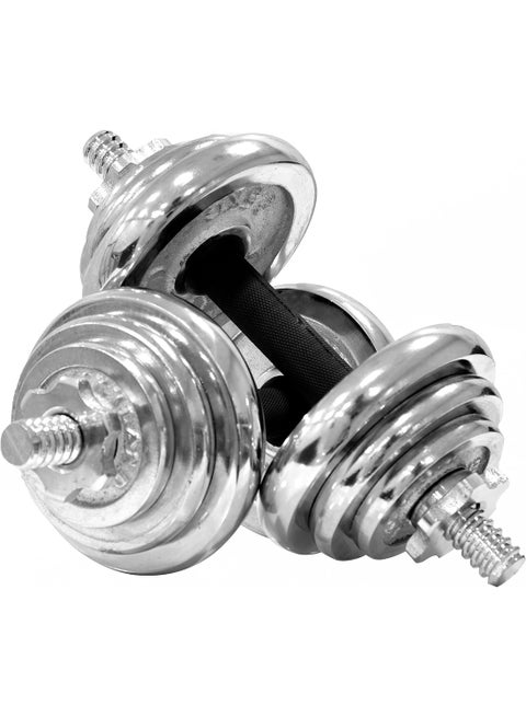 Exercise Dumbbell Set With Case - Black/Silver 20kg