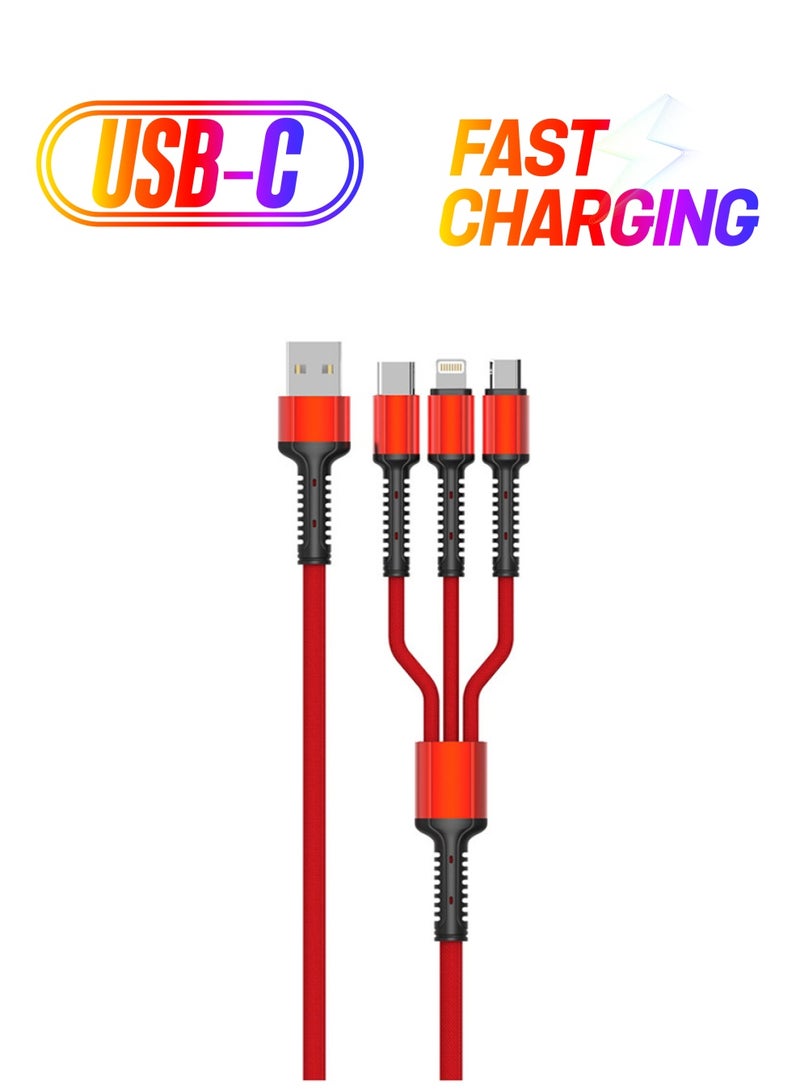 LDNIO 3 In 1 Fast Charge Cable Multicolour  - Image 1