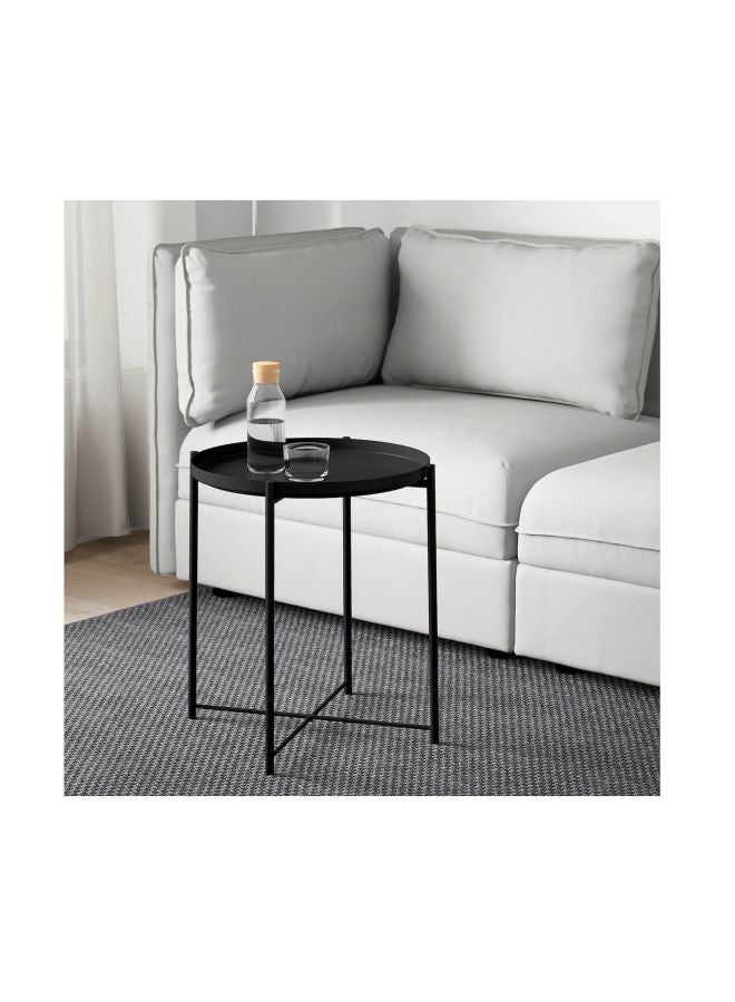 ZENHOME Round Steel Table Black 45x53x45cm - Image 2