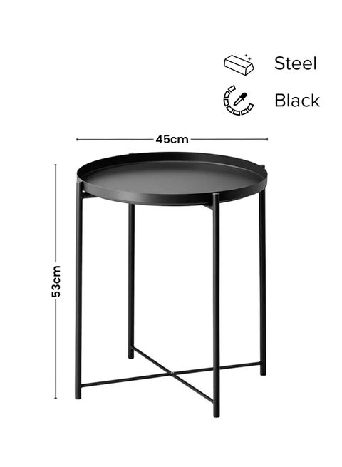 Round Steel Table Black 45x53x45cm
