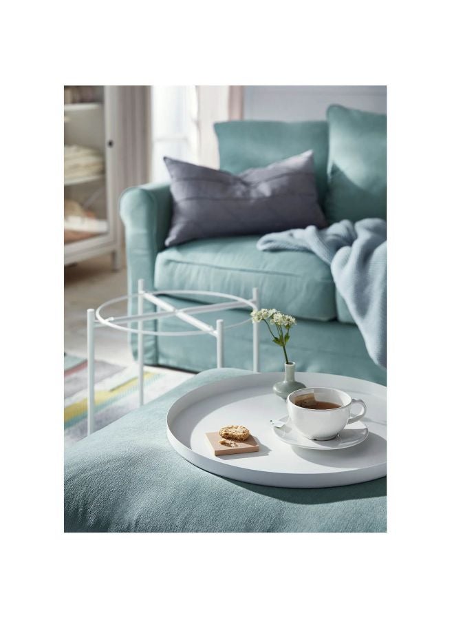 ZENHOME Round Steel Table White 45x53x45cm - Image 2