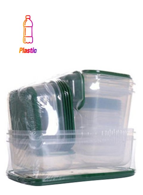17-Piece Food Container Set Green/Clear