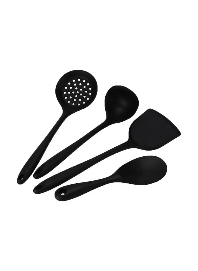 4-Piece Nonstick Shovel Spoon Set Black