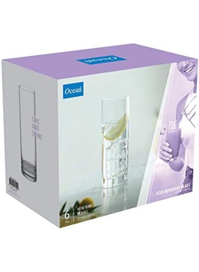 Ocean New York Hi Ball Glass, Set Of 6, Clear, 320 Ml, B07811, Mocktail Glass, Highball Glass, Tall Glass, Beverage Glass, Long Drink Glass, Water Glass, Juice Glass Clear 320ml - Image 4